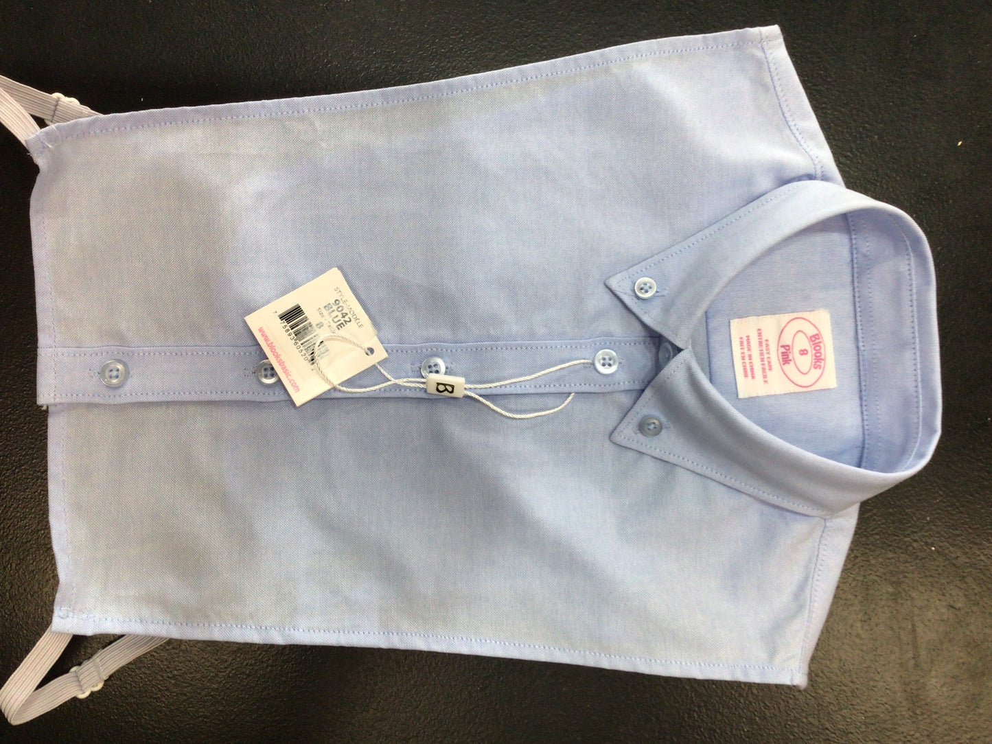 Fine oxford button down half shirt with pointy collar